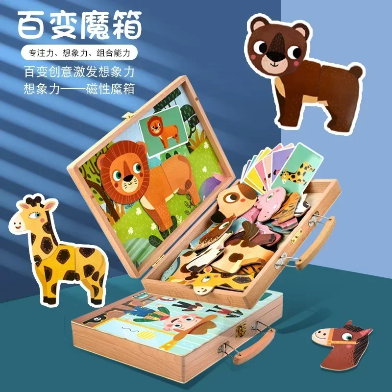 New 2In1 Dress Up Magnetic Puzzle Toys Children 3D Puzzle Writing Magnetic Drawing Board Learning Education Toys For Kids Girls