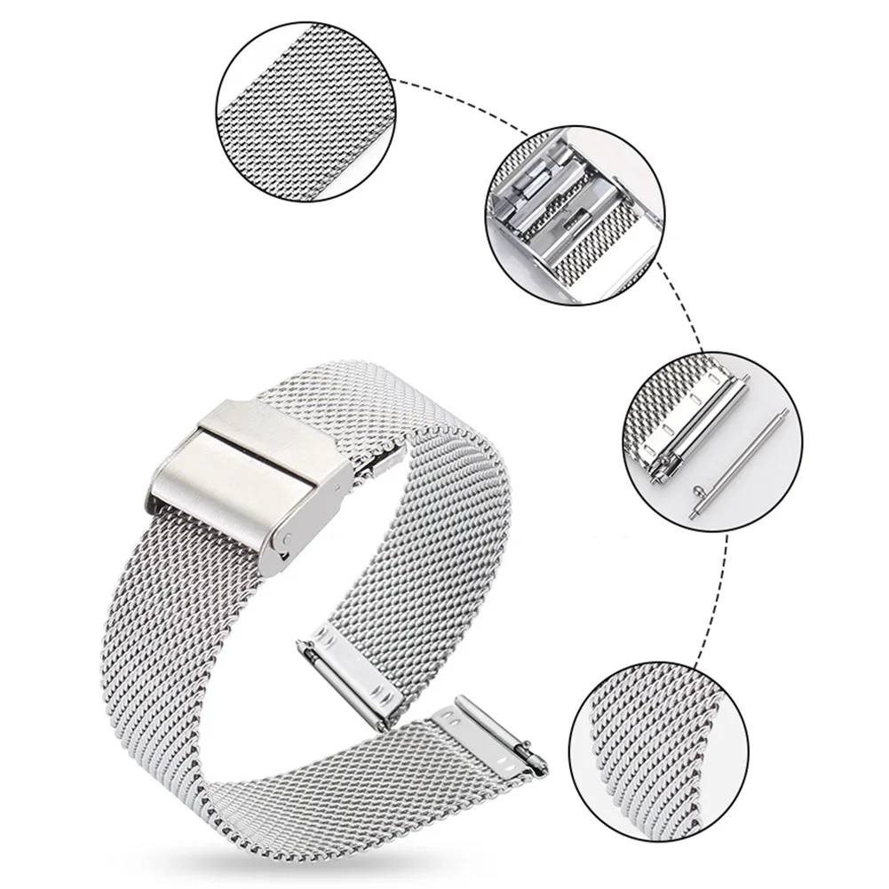 

Part Watch Band 304 Stainless Steel Band Bracelet Strap Quick Release Smart Watch Universal 1pc Durable High Quality