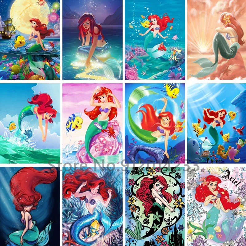 Diamond Painting Kits Disney Ariel The Little Mermaid Diamond Mosaic  Cartoon Princess Girl Puzzle Full Diamond Embroidery Sale - Diamond  Painting Cross Stitch - AliExpress