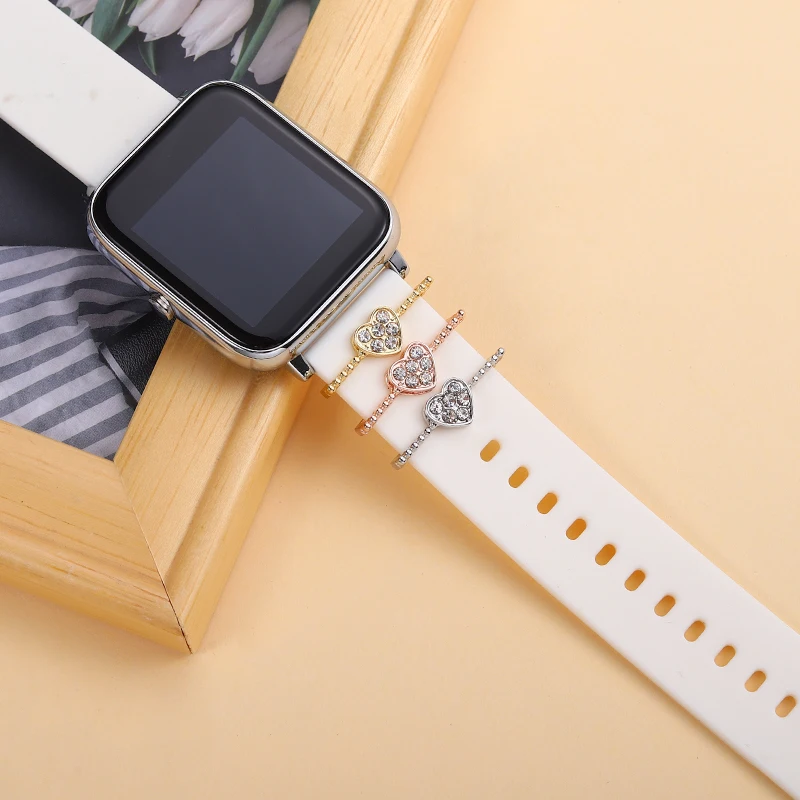 Silicone Watchband Charms for Apple Bracelet Cute Decorative Charms for Smartwatch Soft Strap Jewelry Stud for Iwatch Watch Band