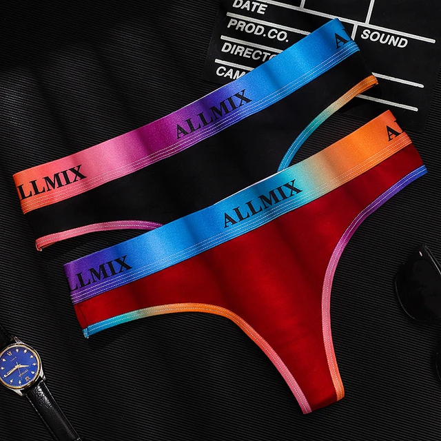 Cheeky Briefs Panties Underwear Comfortable Rainbow Cat Meow