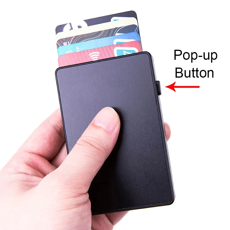Wallet Card Holder Credit Card Wallet Credit Card Holder Card Holder Card Wallet ID Card Case ID Card Holder Document Card Wallet Gold Thin Pop Up ID RFID Card Holder for Man and Woman