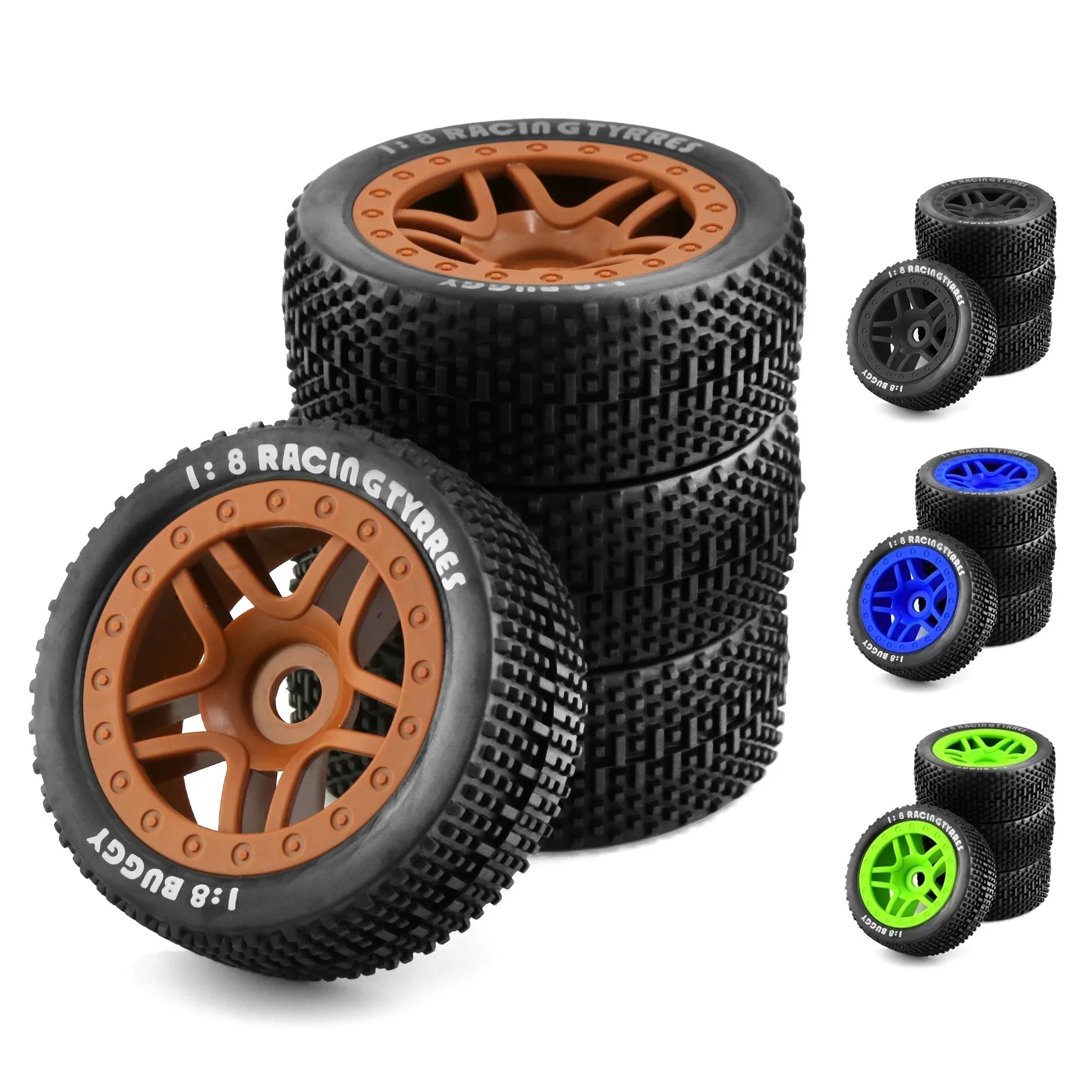 

4pcs 113mm 1/8 RC Off-Road Buggy Wheels Tire 17mm Hex for ARRMA Typhon Talion Traxxas Redcat Team Losi Kyosho HPI HSP VRX RC Car