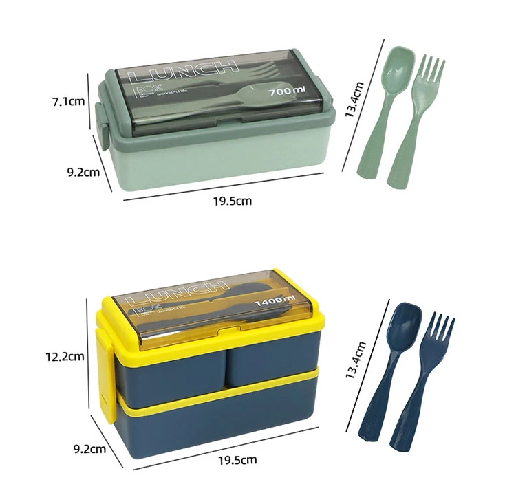 Airtight Lunch Box Portable Bento Box Food Grade Plastic With Fork Spoon Food Containers Lunch Fresh Bags Office 4 Airtight Lunch Box Portable Bento Box Food Grade Plastic With Fork Spoon Food Containers Lunch Fresh Bags Office
