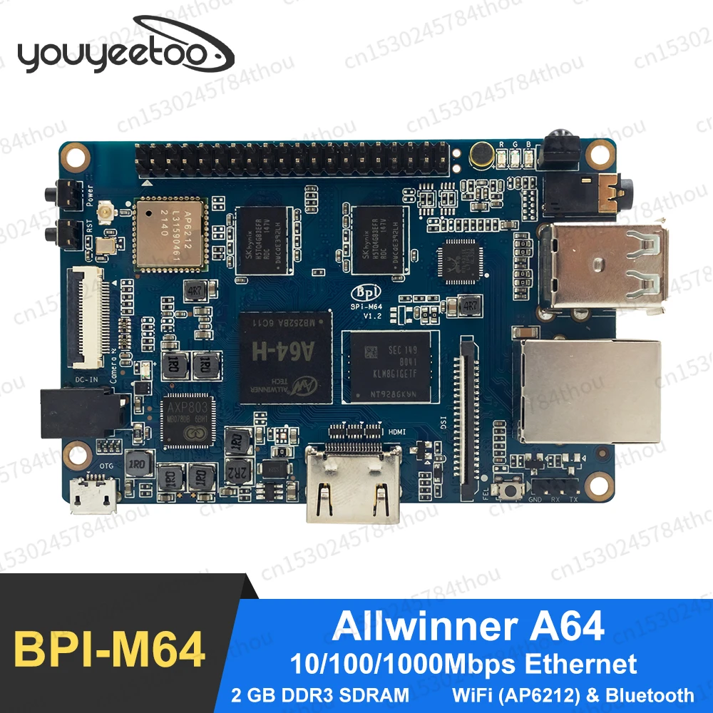 

Smartfly banana pi BPI-M64 quad-core 64 bit SBC with allwinner A64 1.2 Ghz Quad-Core ARM Cortex A53 Android and Linux Demo Board