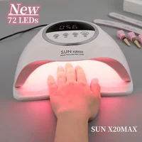 SUN X20MAX Nail Dryer Machine 72 LEDs UV LED Lamp for Nails Gel Polish Curing Manicure Lamp 10/30/60/99s Timer LCD Display 1
