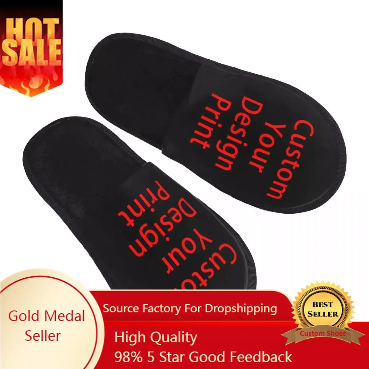 

Custom Your Design Comfort Scuff With Memory Foam Slippers Women Customized Logo Printed Hotel House Shoes