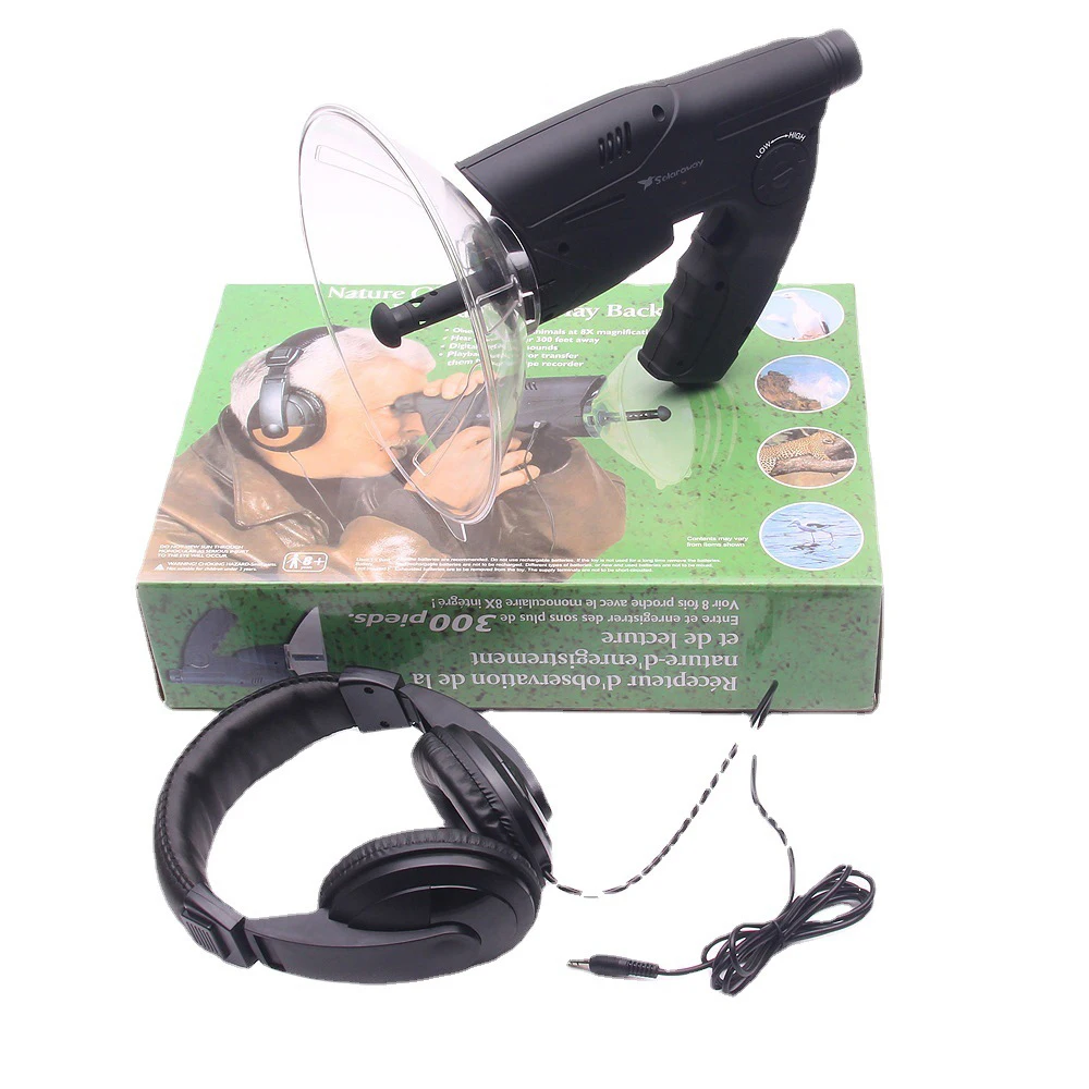 8x 조류 관찰 안경, 고화질 및 고출력 야외 조류 청취 장치, 사운드 수집기, 단일 튜브 애완 동물 추적기 