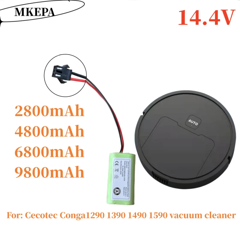 

18650 4S1P 14.4V 2800-9800mAh lithium battery, suitable for Cecotec Conga1290 1390 1490 1590 vacuum cleaner.