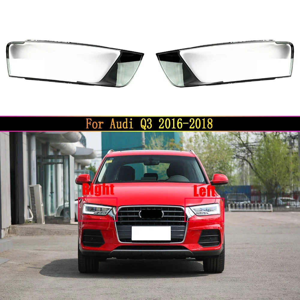 

Transparent Light Case For Audi Q3 2016 2017 2018 ​Car Front Headlight Lens Cover Auto Headlamp Lampshade Glass Lamp Shell Caps