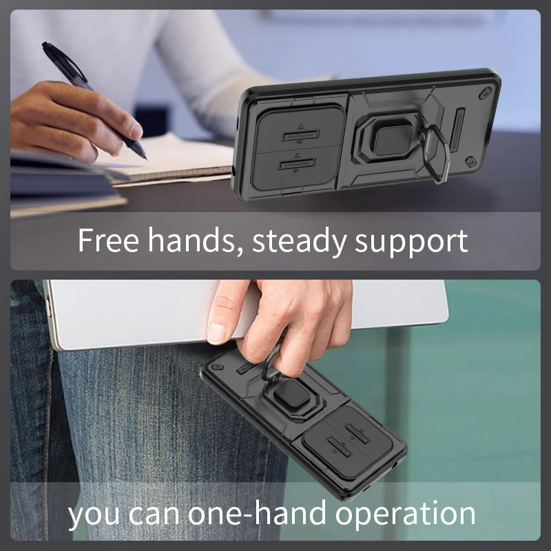 Enhanced Shockproof Armor Case with Magnetic Ring Holder - Protective Cover
