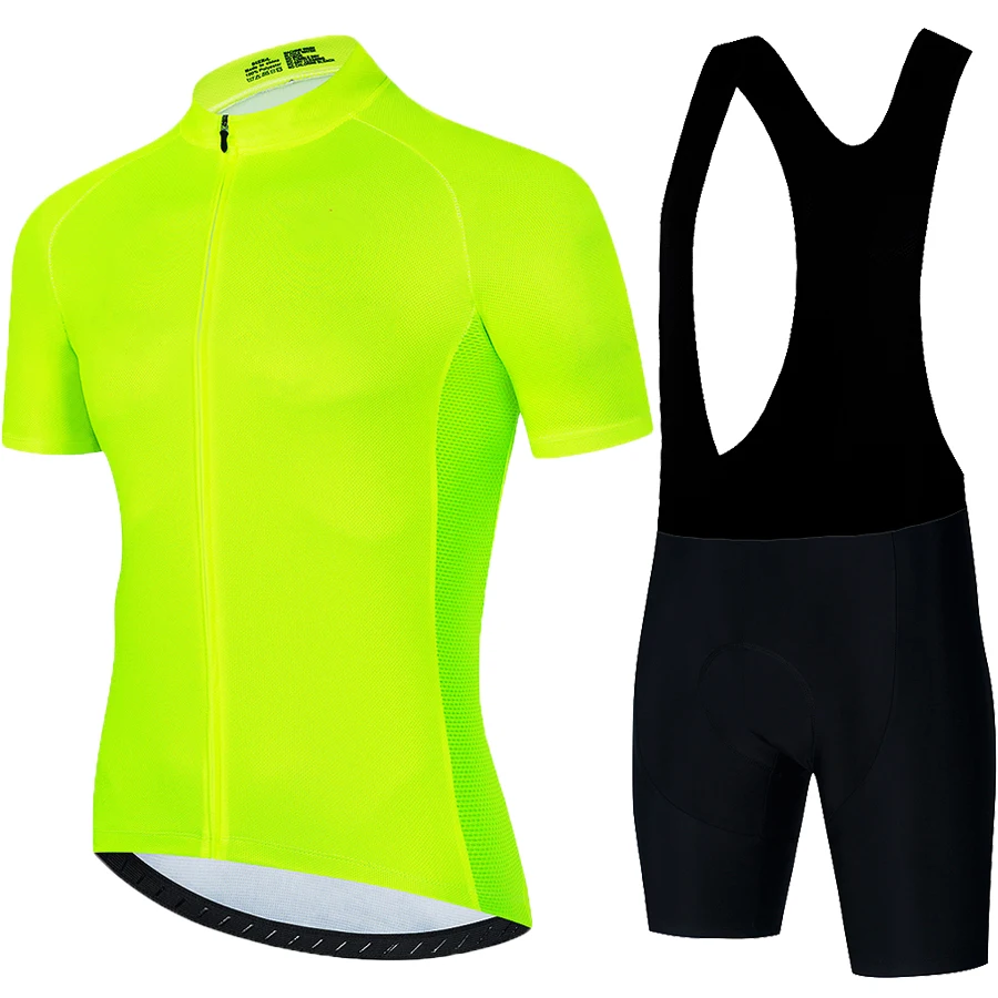 男性用の蛍光黄色のサイクリングジャージ,プロのサイクリングウェア