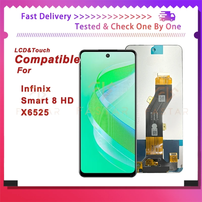 

X6525 6.6"Original For Infinix Smart 8 HD LCD X6525 LCD Display Touch Digitizer Assembly Replacement Parts Screen Smart8 HD lcd