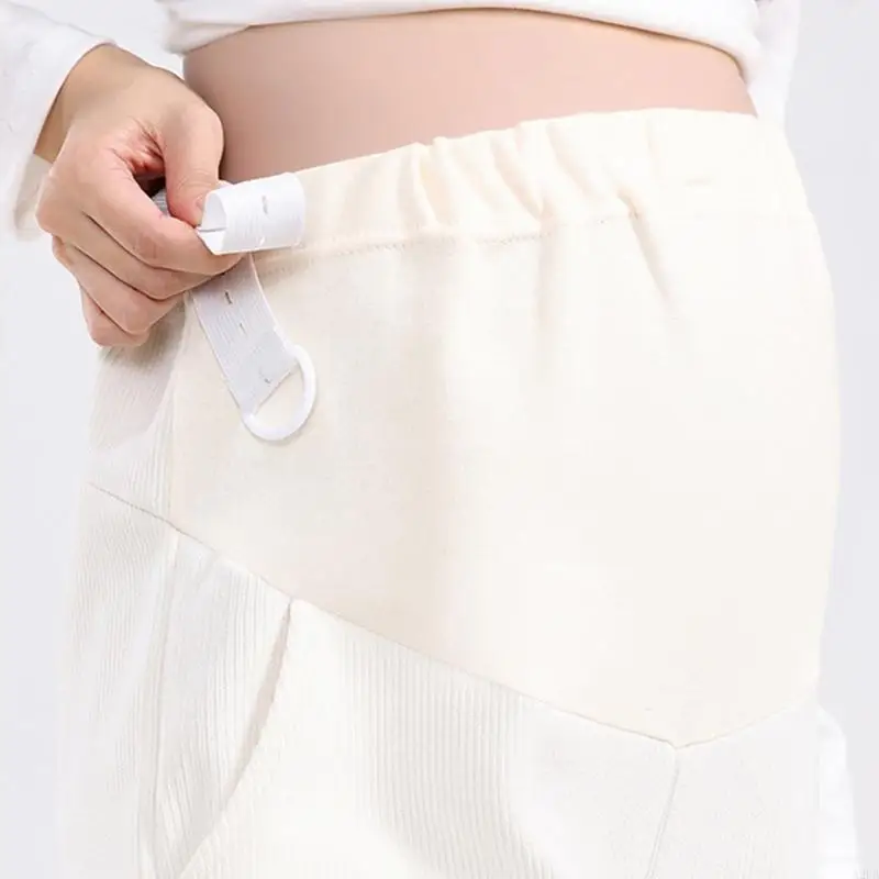 Dehnbare Hose aus Polyester für Schwangere mit weitem Bein und bequemer Passform für die Erweiterung des Bauches. Mehrere A2UB – Detail 5