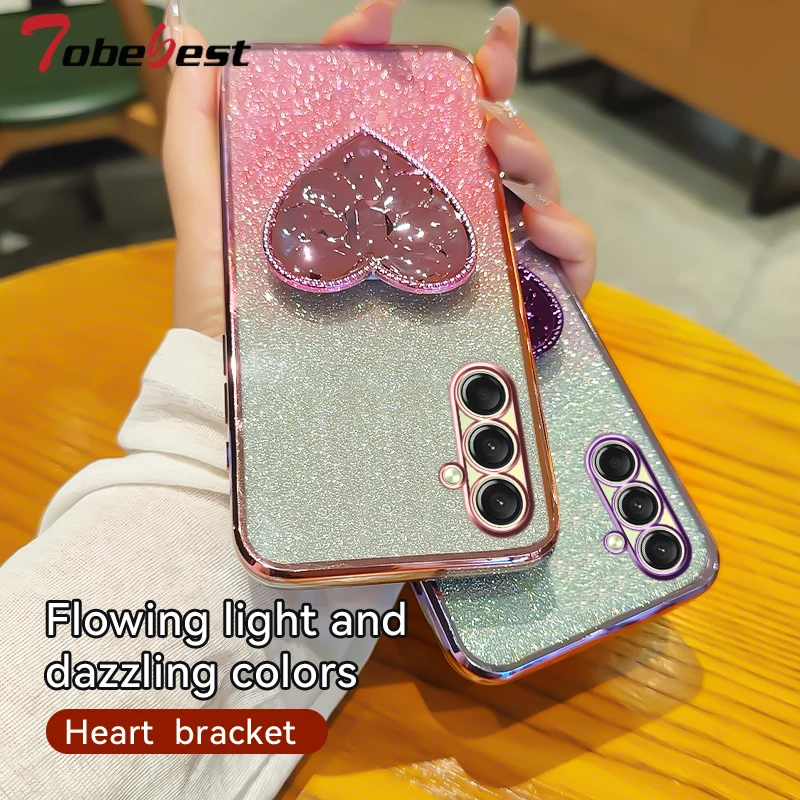 Gradient Glitter Plating Silicone Soft Back Cover