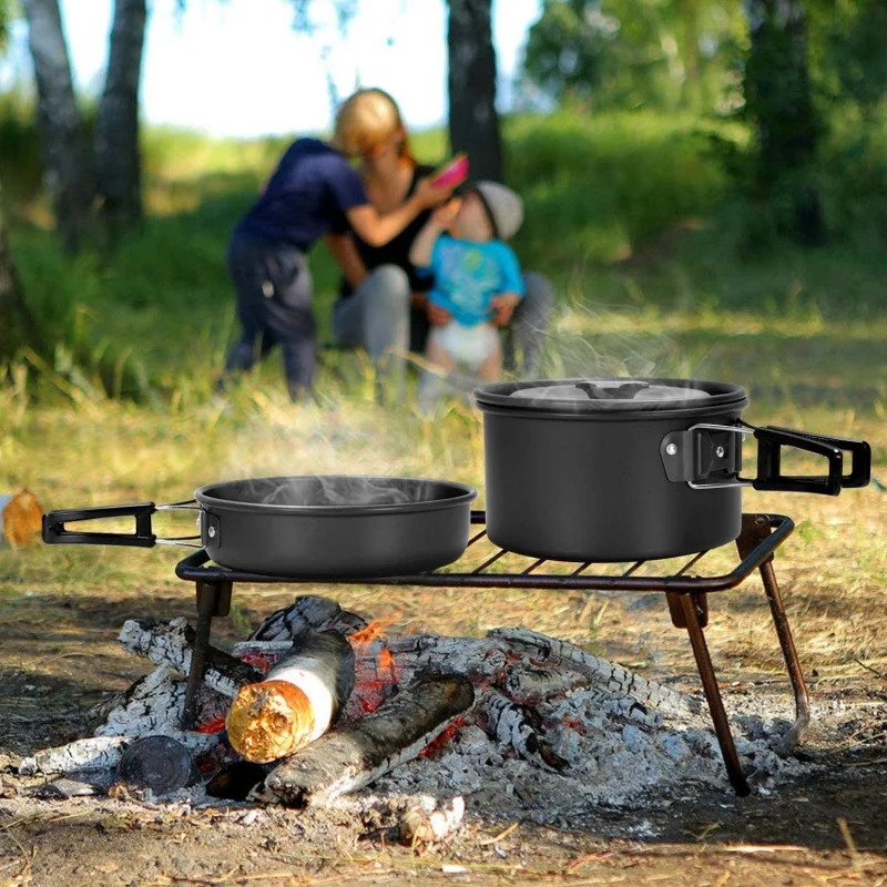 Outdoor cooking utensils, camping cookware, water heaters, tea pots, frying pans, portable outdoor stoves, camping tableware 3
