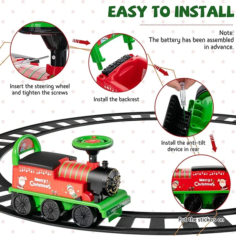 Plastic Ride On Train Toy with Lights and Sounds for Kids