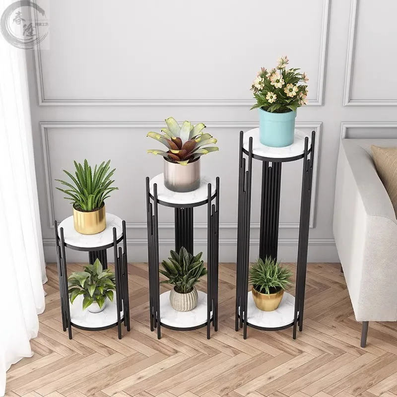Flower Pot Plant Support Holder Display Stand for Potted Iron Shelf Balcony Flowerbed Standing for Pots Organizer Storage Rack