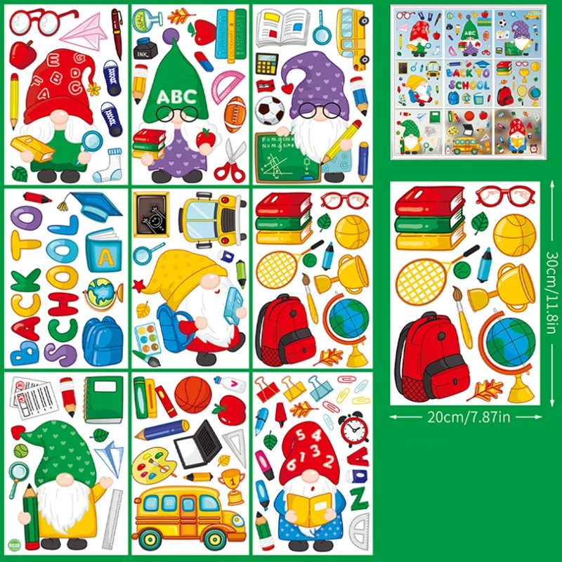 

Opening Season Dwarf Sticker Cartoon Party Decora Window Display Glass Static Electricity Window Sticker Waterproof Antifouling