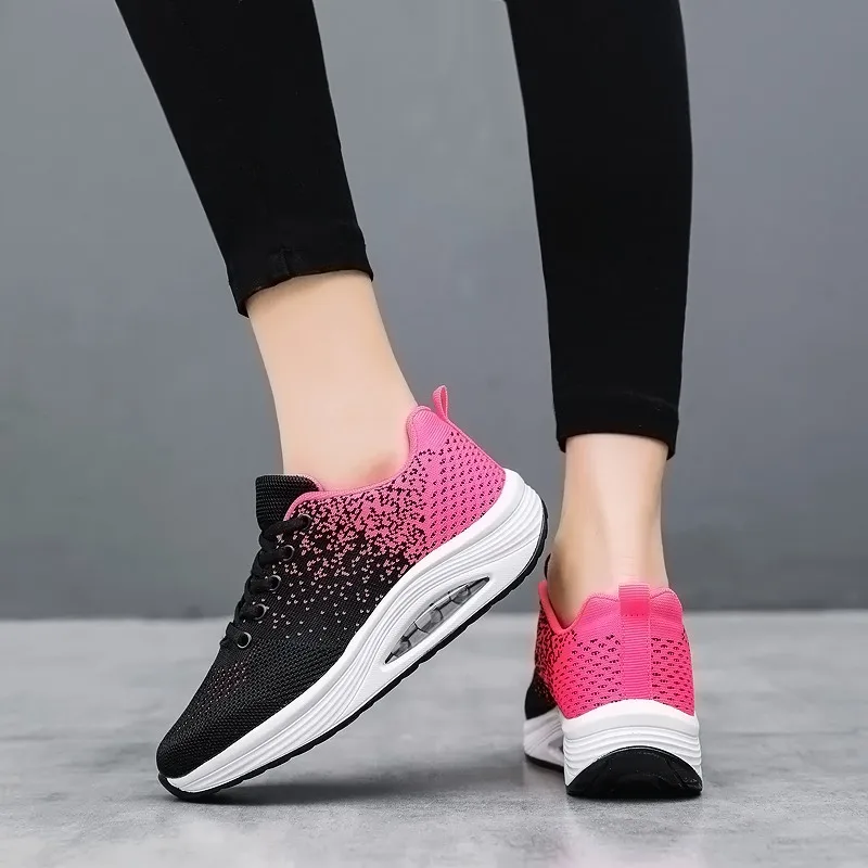 

Casual Sneaker Women Summer Fashion Mesh Thick Sole Breathable Vulcanized Shoes Anti Slip Increase Walking Shoe Tennis for Women