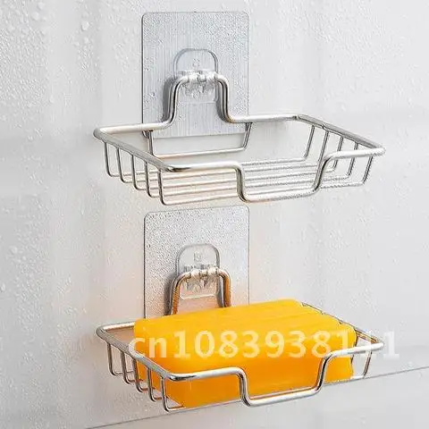 

Soap Dishes Stainless Steel Soap Sponge Dish Soap Holder Wall Mounted Soap Rack Self Adhesive Bathroom Accessories Newest