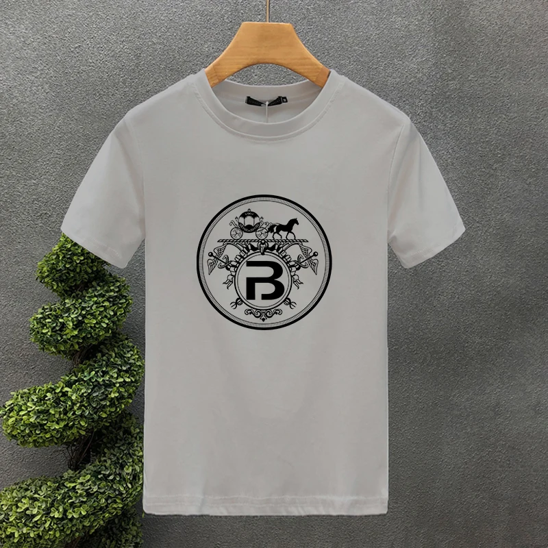2024 New High Quality Oversized Brand Carriag B 100% Cotton Print Tees Summer Haruku For Men/Women Short Sleeve T-shirt_voghion.com