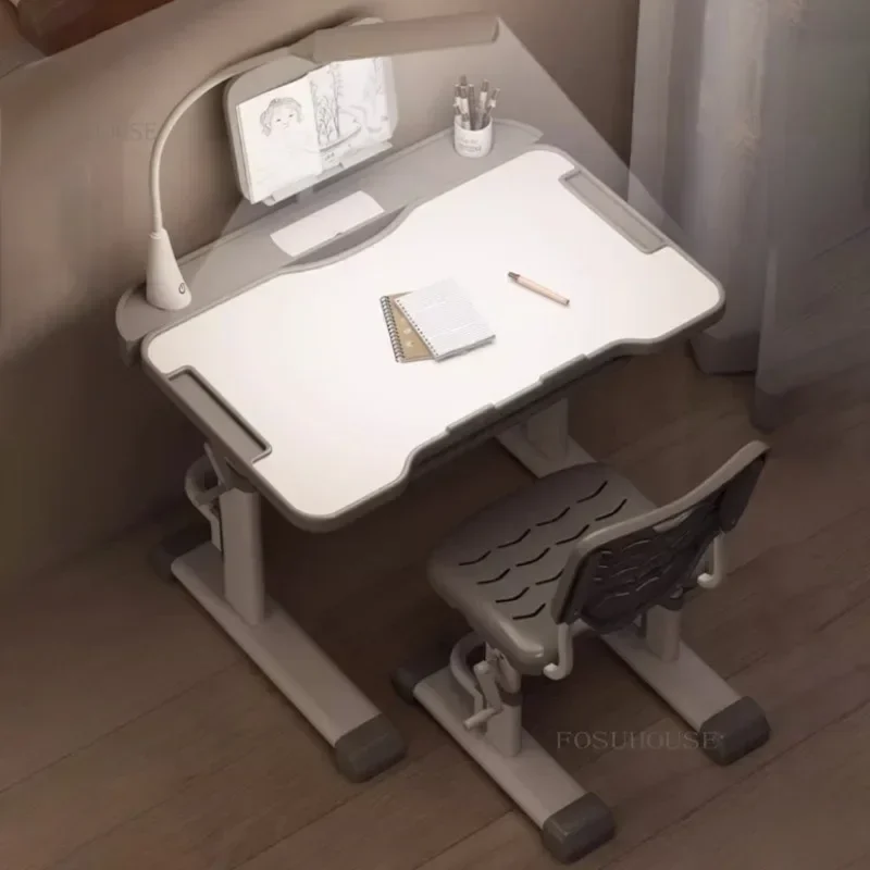 Children's Study Table Primary School Students' Writing Desks Liftable Tables Household Simple Kid's Desk and Chair Set B