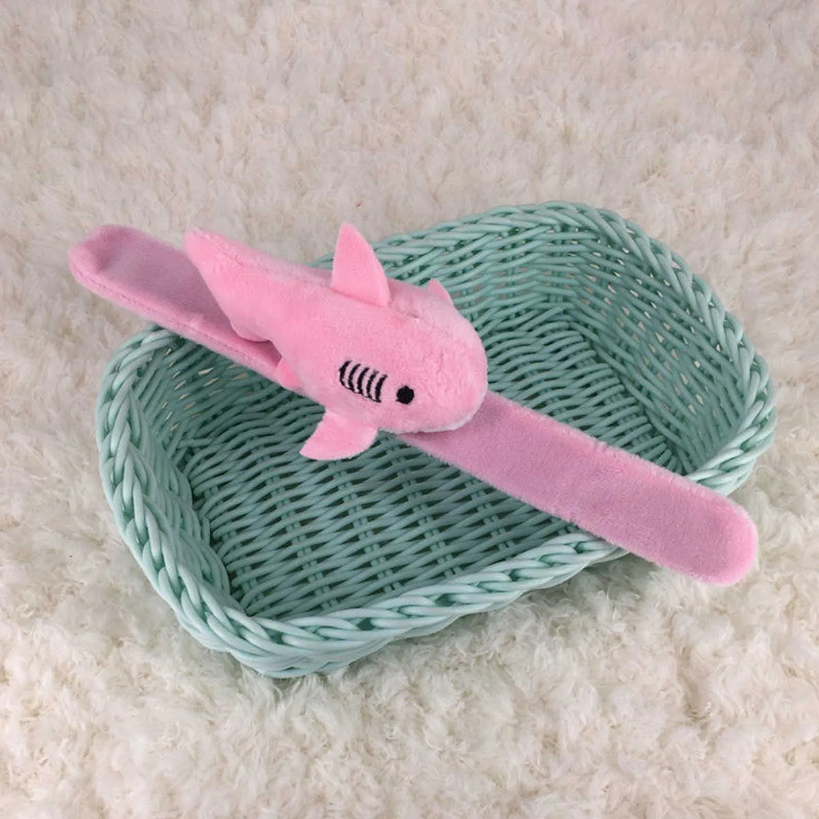 Plush Toys Party Toys Cute Plush Shark Slap Bracelet Wristband Adorable Animal Pattern Hands Clap Circle Toy for Kids Birthday Gifts Party Favors