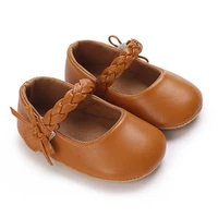 Cute Baby Casual Shoes Baby Bow Anti slip Rubber Soft Sole Flat Shoes PU First Walker Newborn Bow Decoration Mary Jane 5