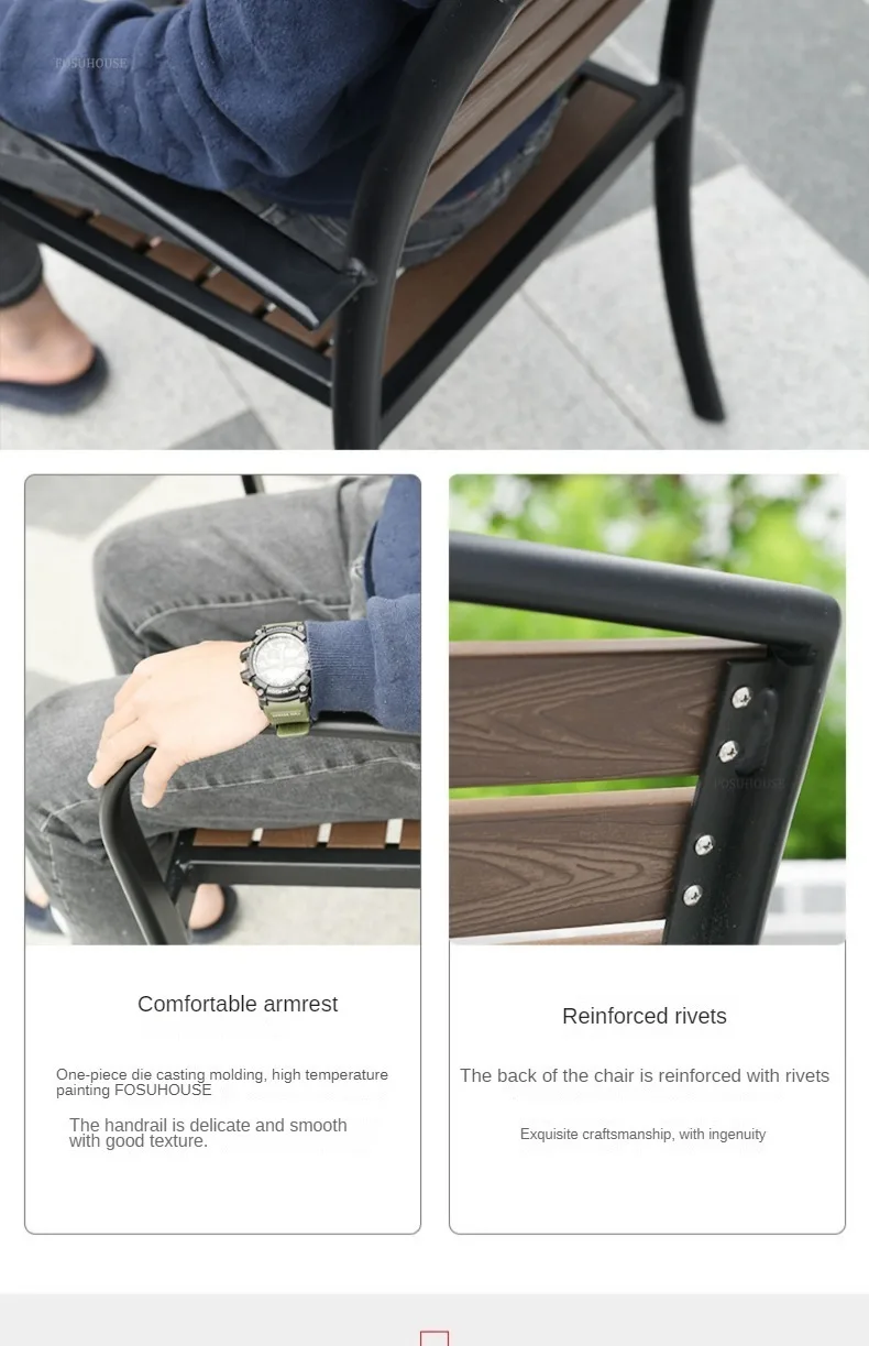 Modern Simple Garden Furniture Sets for Outdoor Waterproof Sun-proof Backrest Chair Light Luxury Metal Garden Furniture for Home