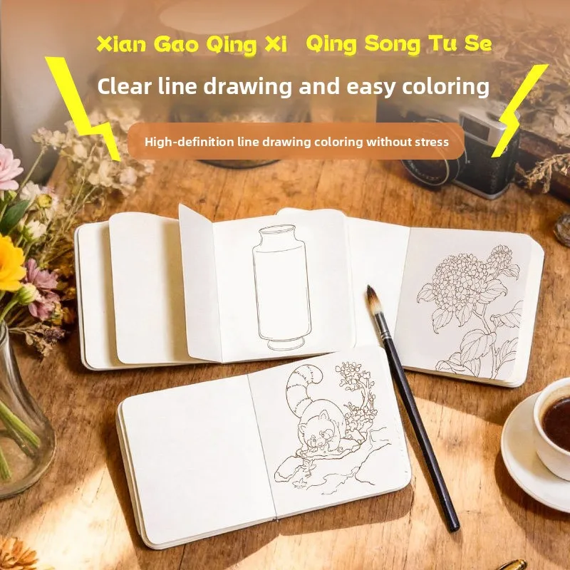 미니 휴대용 수채화 스케치북, 색칠용 라인이 있는 포켓 드로잉 북, 색연필, 마커, 미술 용품