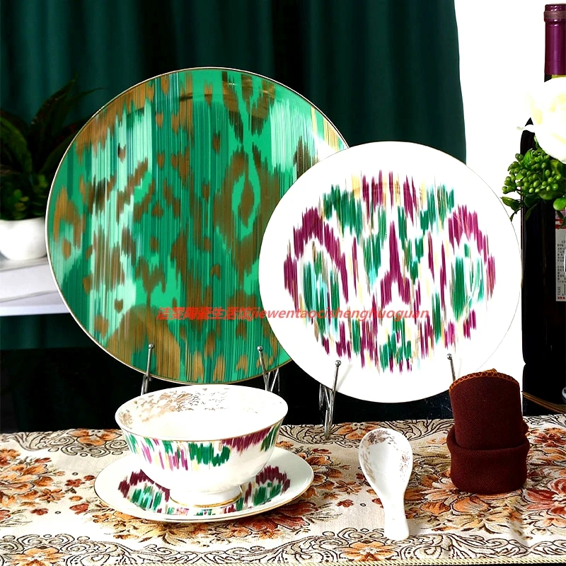

Bowl and plate five piece set family practical Bone China European style dining plate hotel restaurant commercial setting table