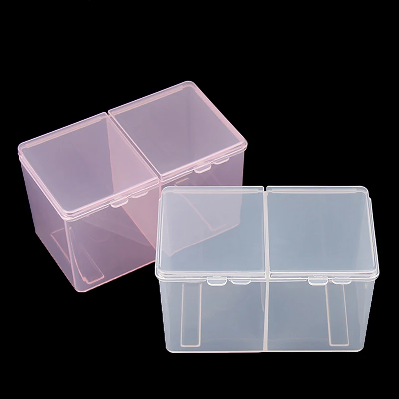 Scatola portaoggetti in plastica trasparente per batuffoli di cotone, da tavolo, antipolvere, per rimuovere il trucco, rossetto di cotone, cosmetici  15