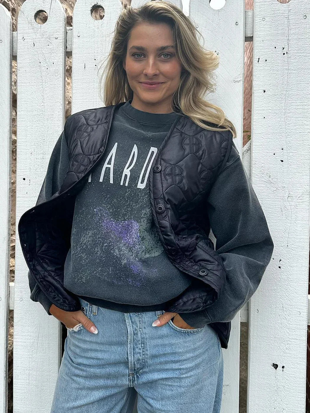 

Stardust Graphic Sweatshirt for Women Long Sleeve O-Neck Vintage Autumn Winter Cotton Pullover Tops