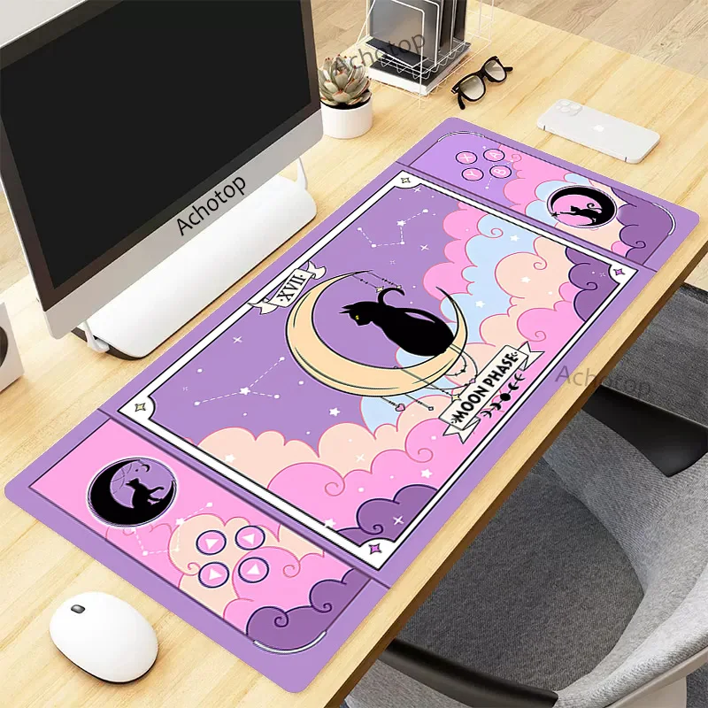 Grande Gaming Mouse Pad para pc Gamer Pixel Cat Borracha Kawaii Mousepad Computer Mause Mat Tapete Bonito Room Desk Mat Xxl 900x400 mm - Imagem 3