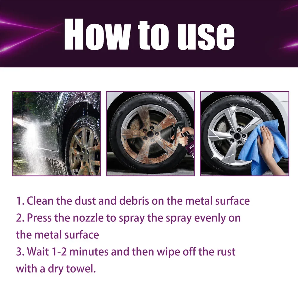 Rust Remover Inhibitor Derusting Spray for Car Paint Rim Hub Brake Discs Polisher Rust Repair Prevent Corrosion Auto Maintenance