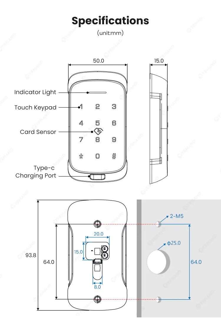 Smart Cabinet Lock APP Control, Keypad & RFID Card Entry,Dual Authentication,Rem