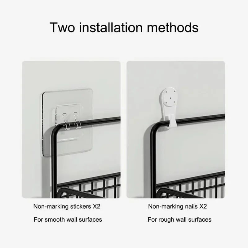 KAWAN Bathroom Grid Shelf Suspension Type Bathroom Organizer Shampoo Shower Gel Kitchen Makeup Storage Bathroom Accessories 5