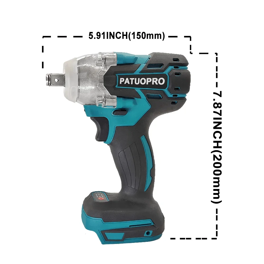 500N.m Dual-Use Cordless Impact Wrench 1/2 Inch Brushless Rechargeable Electric Wrench Power Tools For Makita 18V Battery 2