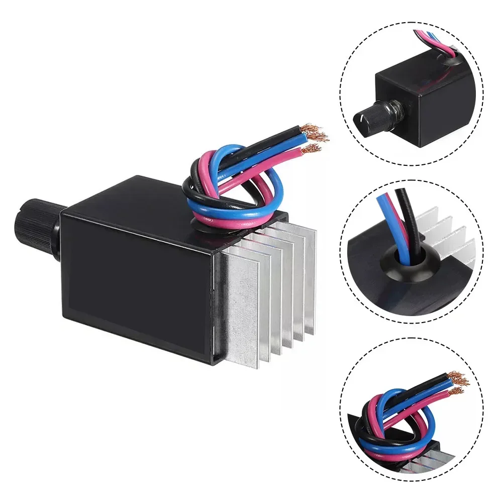 Cooling Systems 12V 24V Controller Adjustable Fan Speed Controller Heat Sink Electric Motor Rheostat