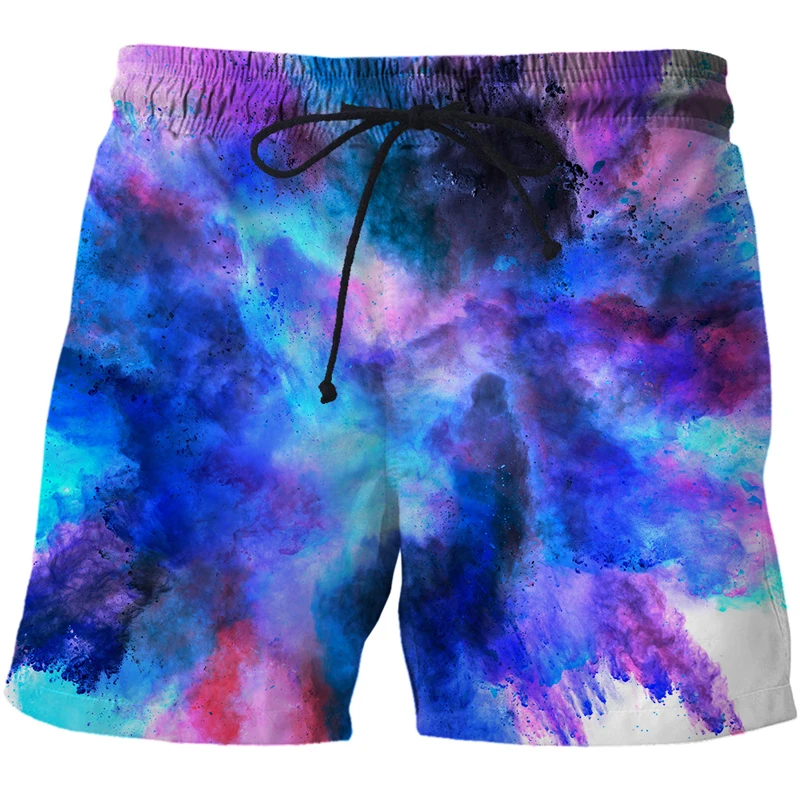 mens casual shorts Men's Speckled tie dye pattern Beach Shorts 3D Pattern Boardshorts Men/Women Short Pants Swimwear Men Board Shorts Shorts Casual black casual shorts