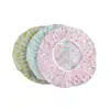 1pcs Thickened Waterproof Shower Cap Women Plastic Dot Print Bath Hat Disposable Shower Colorful Cap For Hair Salon 2