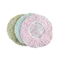 1pcs Thickened Waterproof Shower Cap Women Plastic Dot Print Bath Hat Disposable Shower Colorful Cap For Hair Salon 2