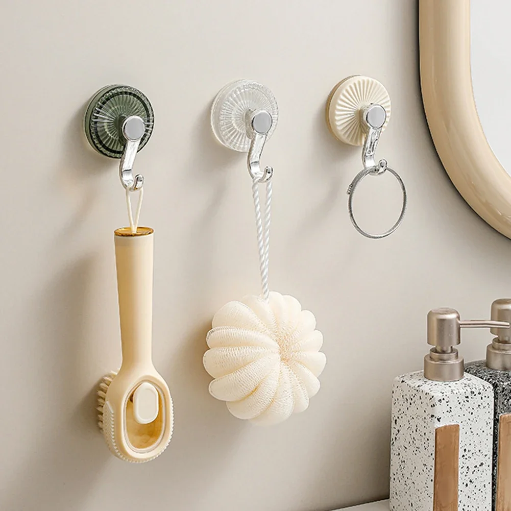 Suction Cup Hook Kitchen Wall Hook No Punching Nail Free Hanger Reusable Waterproof Shower Hook Towel Bath Ceiling Hook