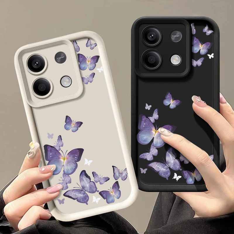 Luxury Purple Butterfly Shockproof Silicone Phone Case | Elegant Protective Cover