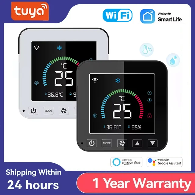 Tuya WiFi Smart Air Conditioner Controller Temperature Humidity Infrared Controller USB Power LCD Touch Screen Google Home Alexa