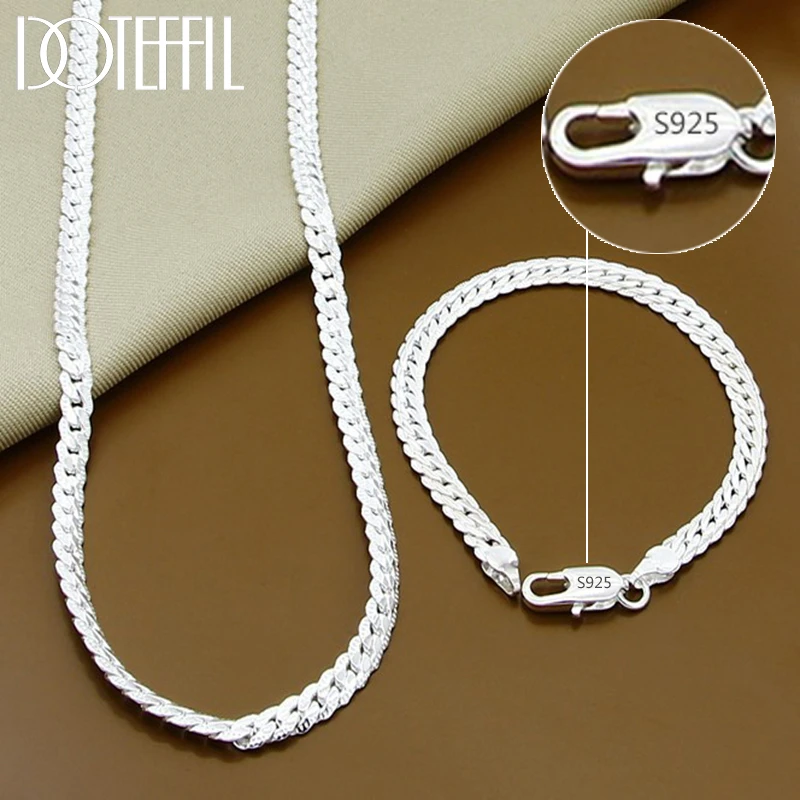 ITALIAN FLAT LINK NECKLACE STAMPED ITALY P 925 WEDDING PARTY PROM FESTIVAL