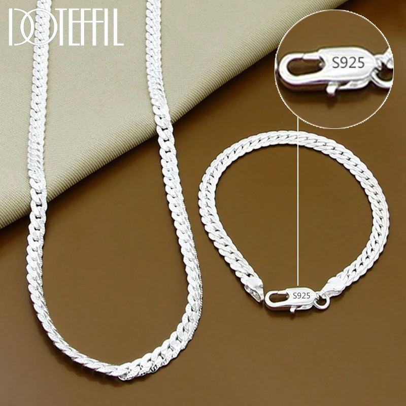 DOTEFFIL 925 Sterling Silver Chain Bracelet - Unisex, Simple & Elegant, Gift Ready
