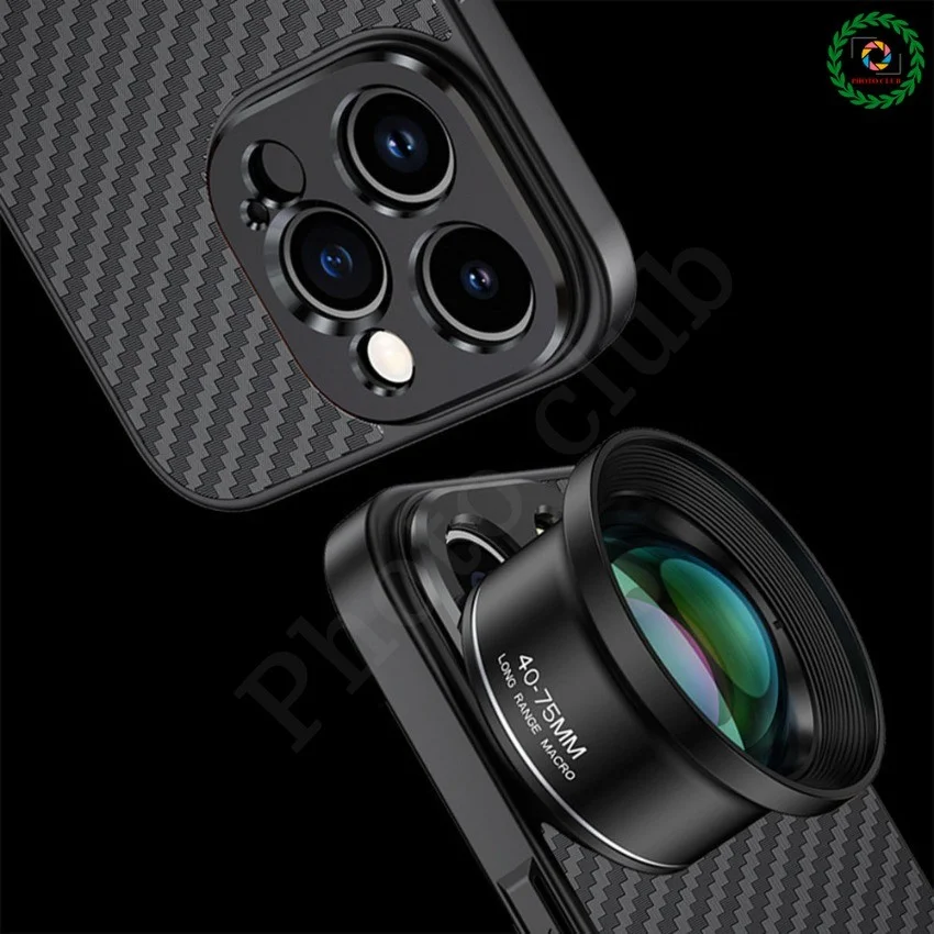 17mm 카본 파이버 스레드 폰 케이스 아이폰 17 프로 맥스 17mm 인터페이스 폰 케이스 아이폰 17 시리즈 사진 촬영 액세서리