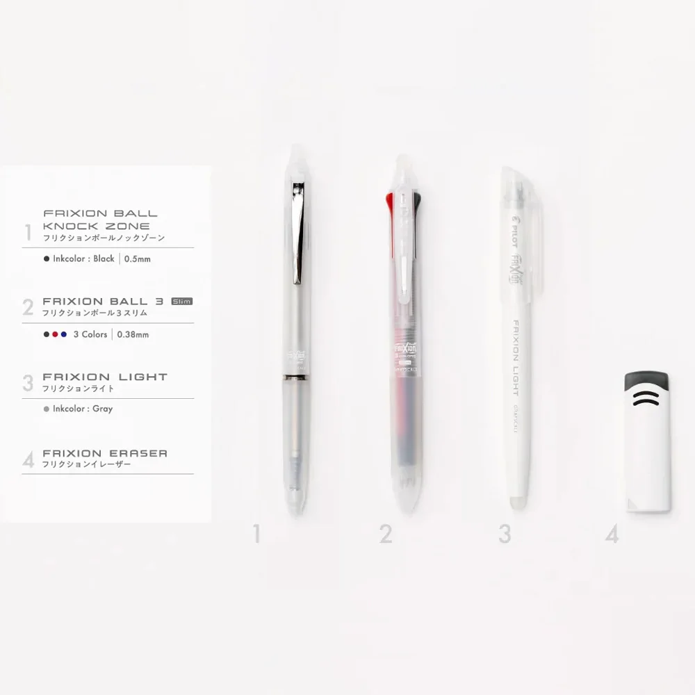 Pilot FriXion Grayscale–Erasable Ink, Fluorescent Eraser Pen, Magic Eraser Invisible, Black/Gray/White, Office/School Stationery 2